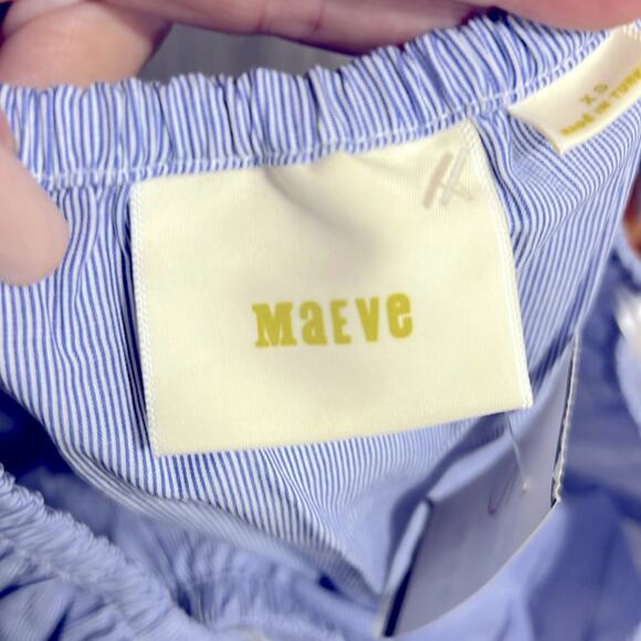 MAEVE $98 Anthropologie off shoulder pinstripe top XS cotton - Picture 5 of 11